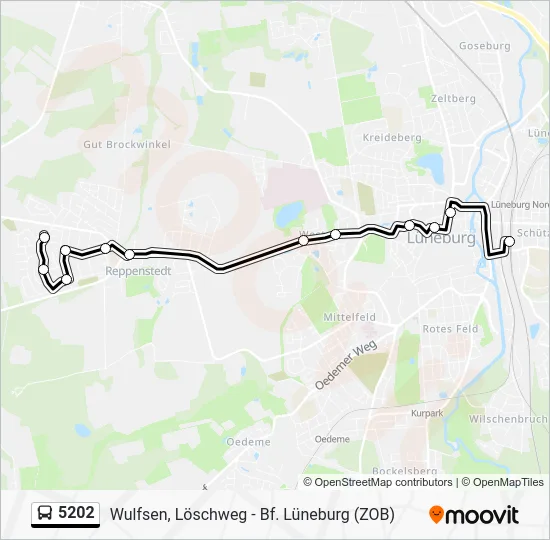 Автобус 5202: карта маршрута