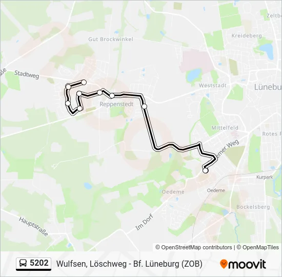 Автобус 5202: карта маршрута
