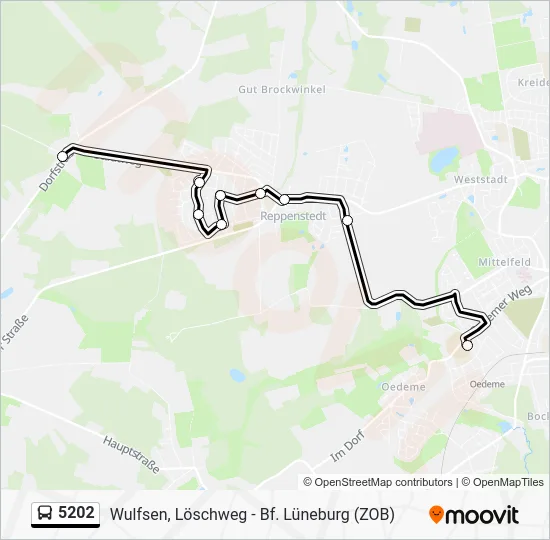 Автобус 5202: карта маршрута