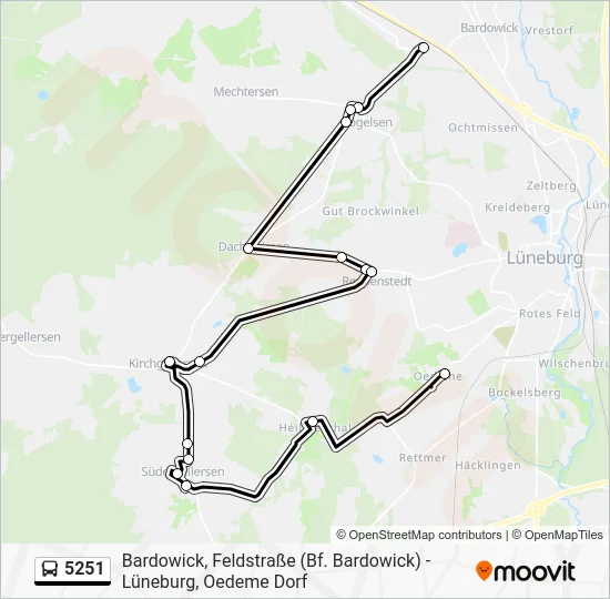 Автобус 5251: карта маршрута