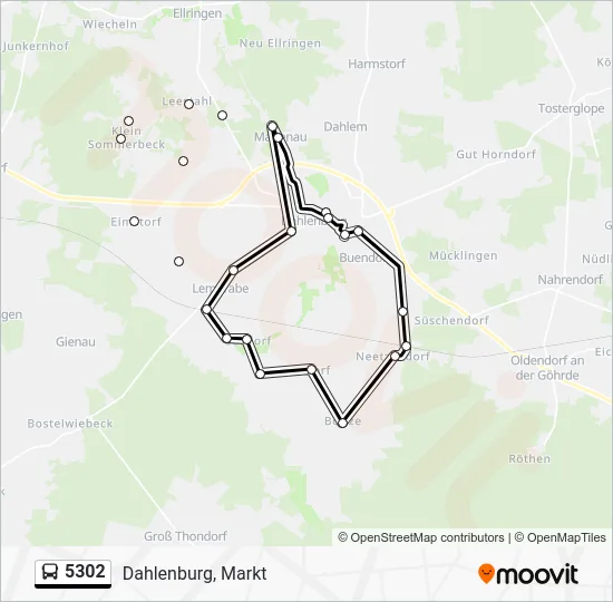 Автобус 5302: карта маршрута