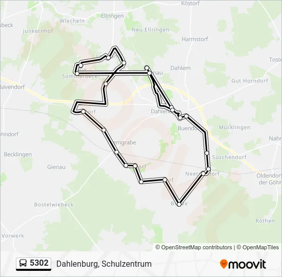 Автобус 5302: карта маршрута
