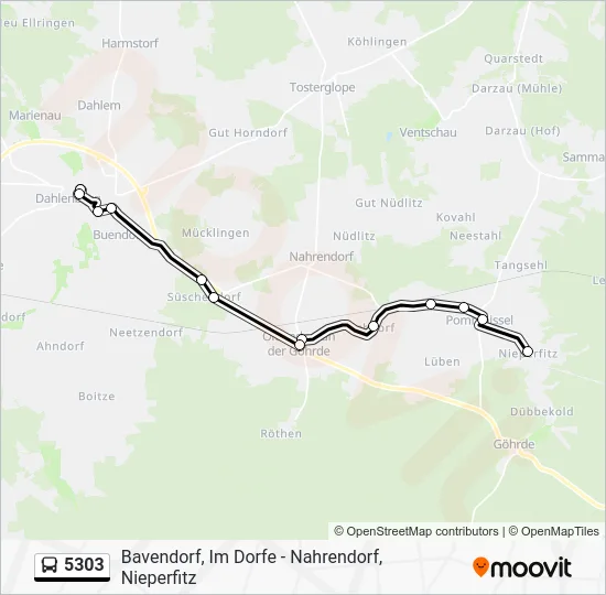 Автобус 5303: карта маршрута