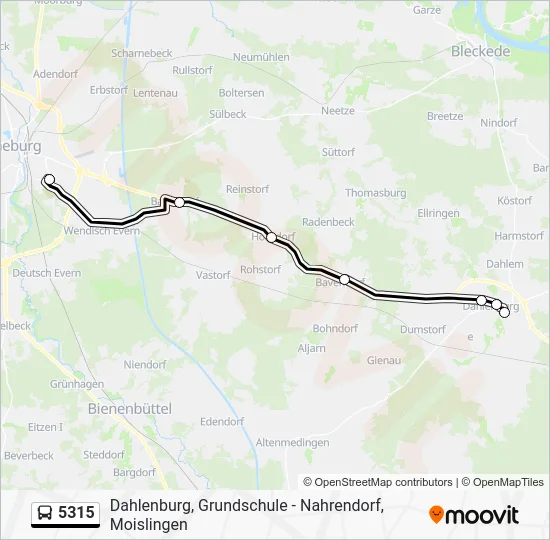 Автобус 5315: карта маршрута