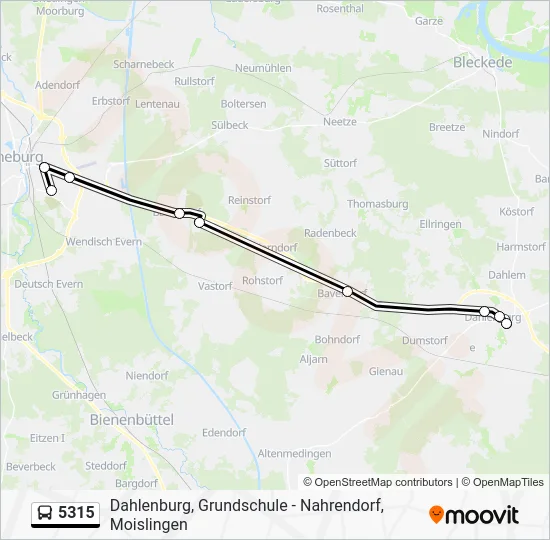 Автобус 5315: карта маршрута