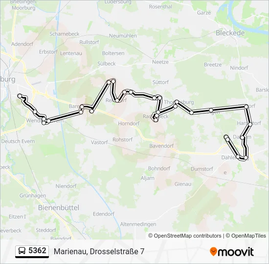 Автобус 5362: карта маршрута