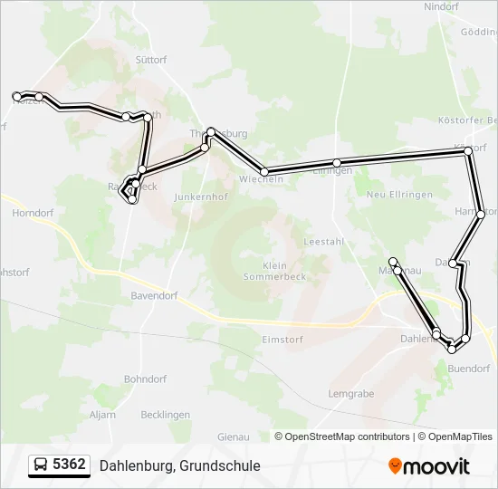 Автобус 5362: карта маршрута