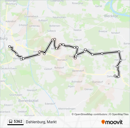 Автобус 5362: карта маршрута