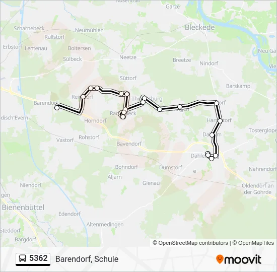 Автобус 5362: карта маршрута