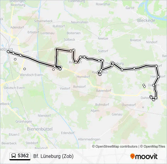 Автобус 5362: карта маршрута