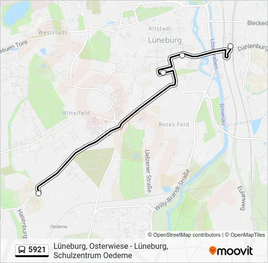 5921 Route: Fahrpläne, Haltestellen & Karten - Bf. Lüneburg (Zob ...