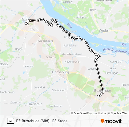 Автобус ERADB LINIE 2: карта маршрута