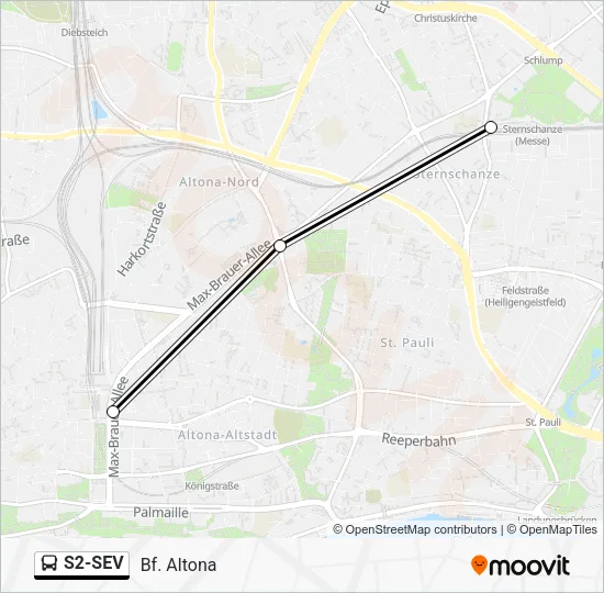 Автобус S2-SEV: карта маршрута