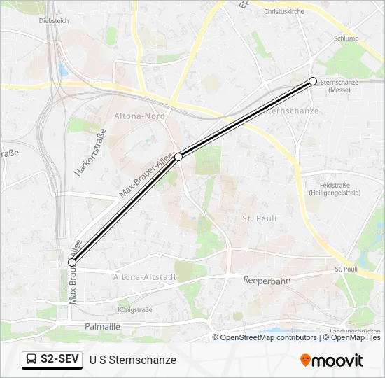 Автобус S2-SEV: карта маршрута