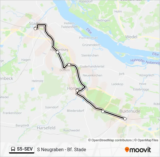 Автобус S5-SEV: карта маршрута