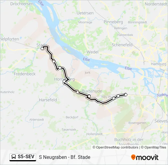 Автобус S5-SEV: карта маршрута