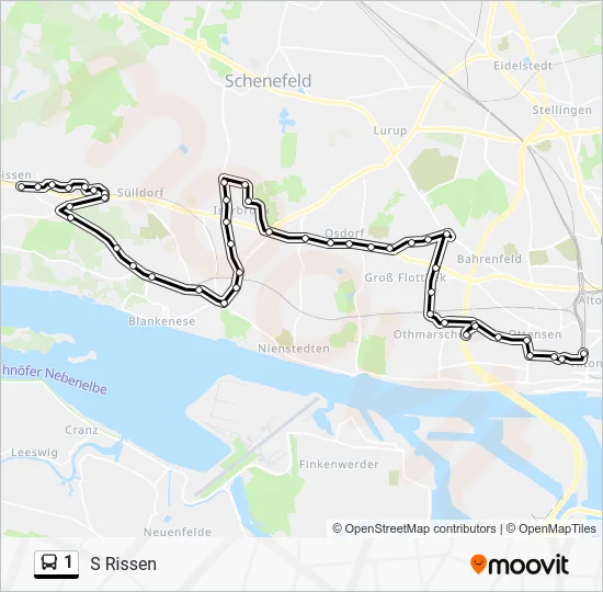 Автобус 1: карта маршрута