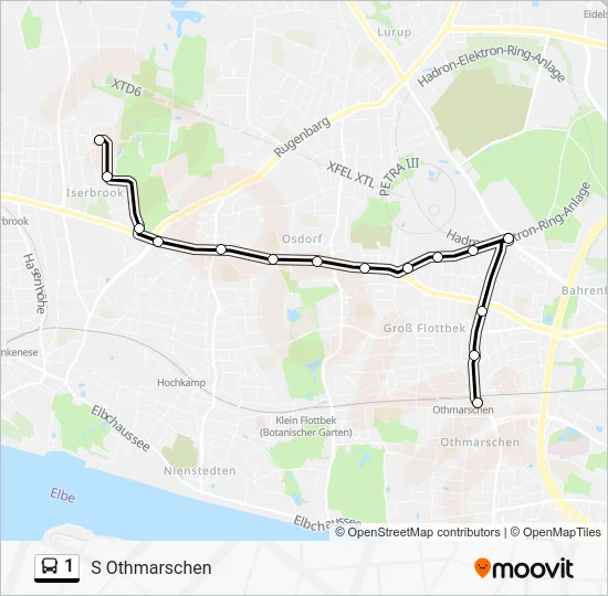 Автобус 1: карта маршрута