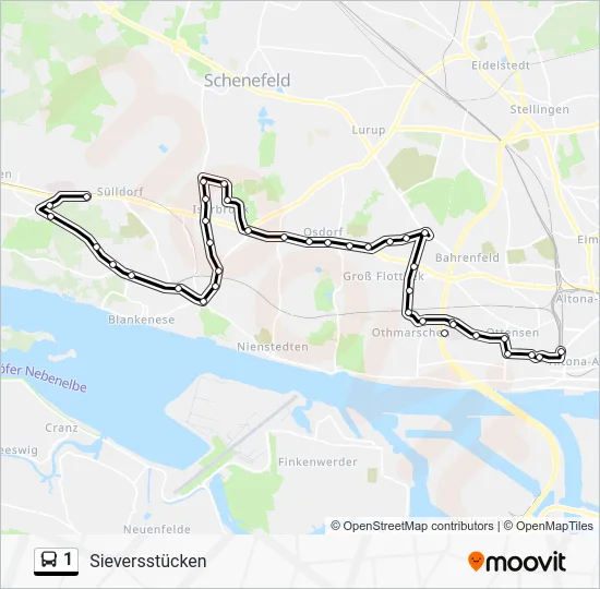 Автобус 1: карта маршрута