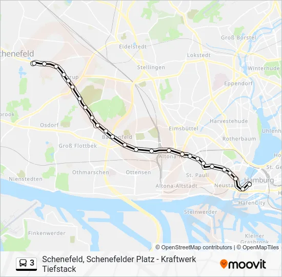Автобус 3: карта маршрута