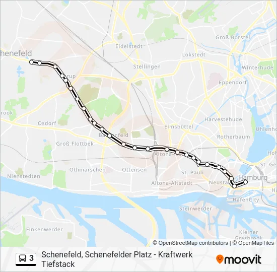 Автобус 3: карта маршрута
