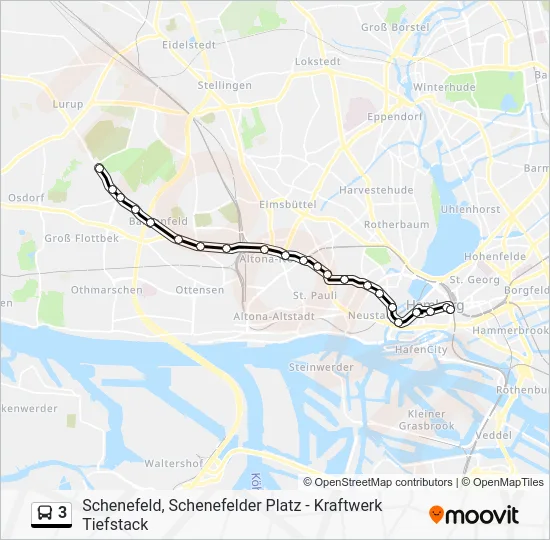 Автобус 3: карта маршрута