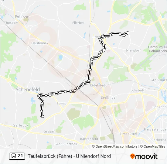 Автобус 21: карта маршрута