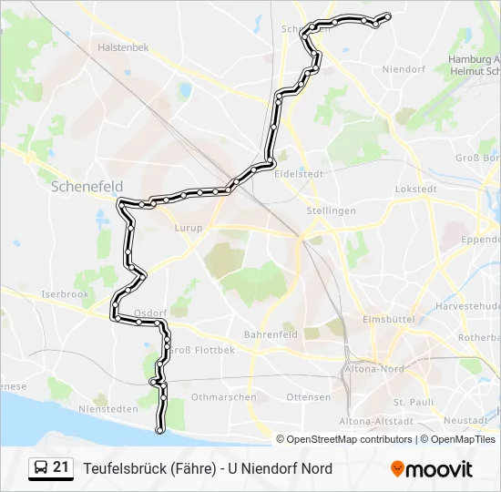 Автобус 21: карта маршрута