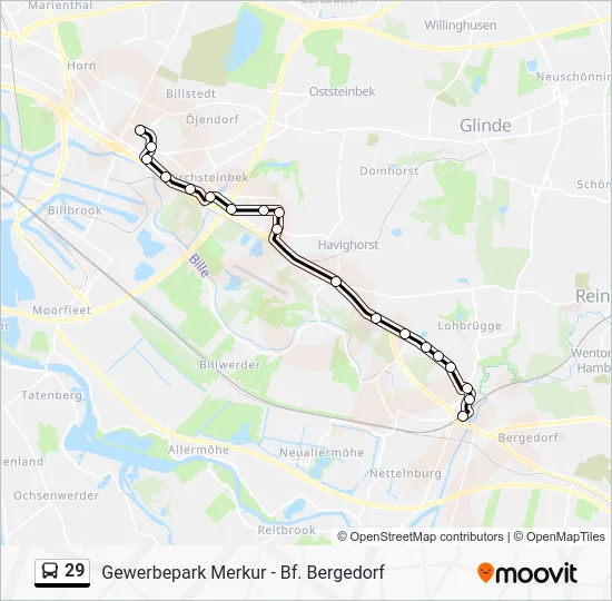 Автобус 29: карта маршрута