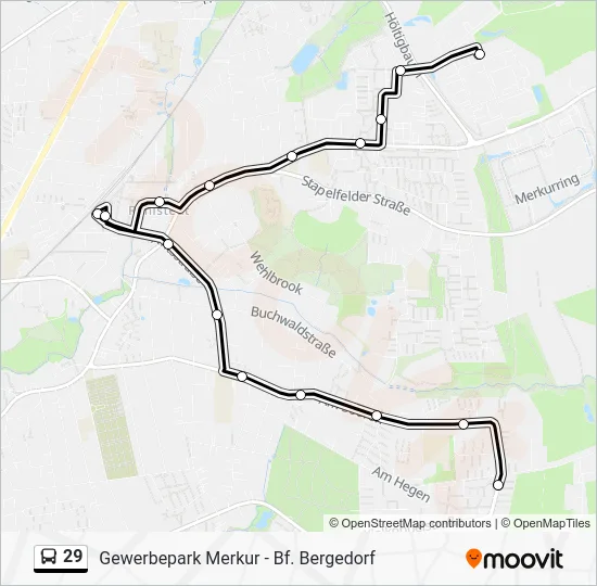 Автобус 29: карта маршрута