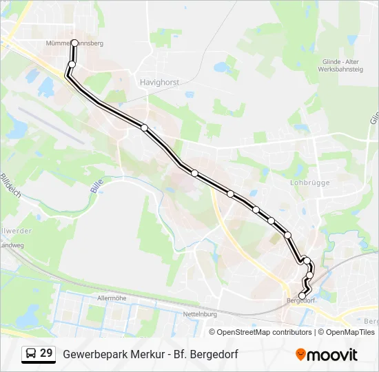 Автобус 29: карта маршрута