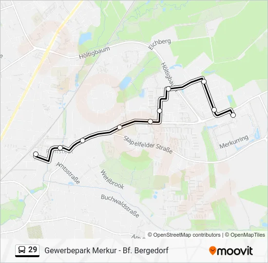 Автобус 29: карта маршрута