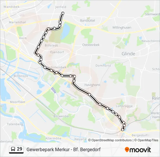 Автобус 29: карта маршрута