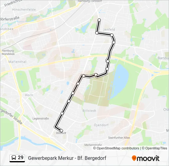 Автобус 29: карта маршрута