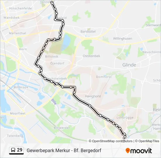 Автобус 29: карта маршрута
