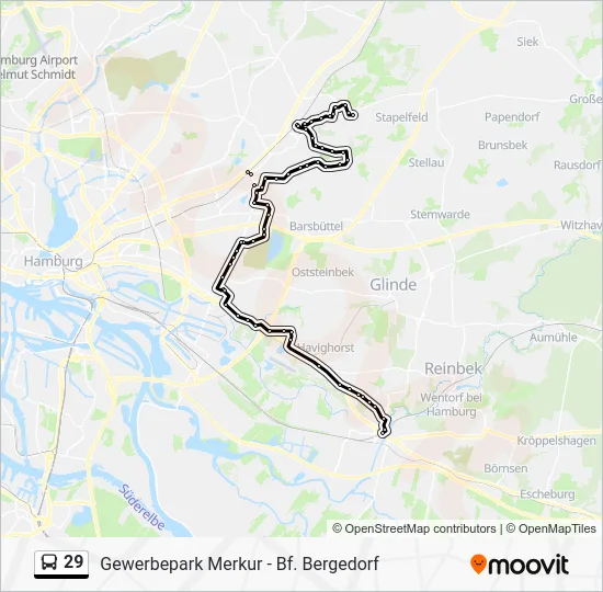 Автобус 29: карта маршрута