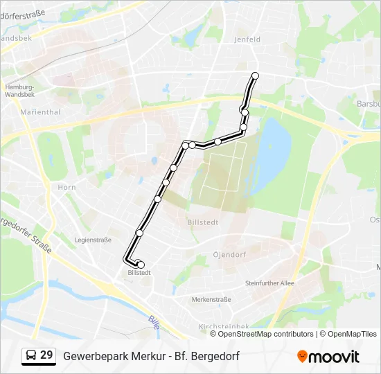 Автобус 29: карта маршрута