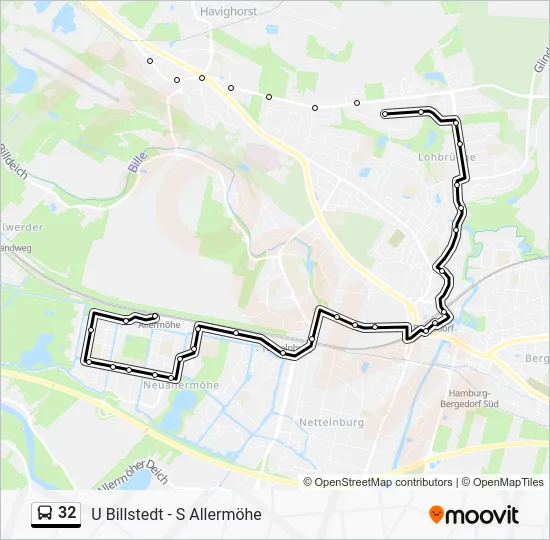 Автобус 32: карта маршрута