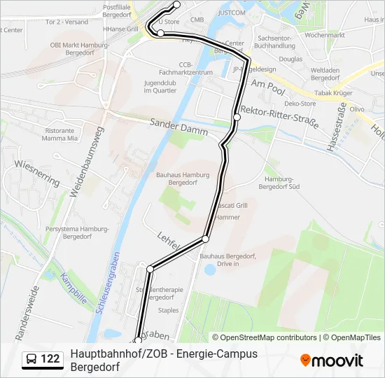 Автобус 122: карта маршрута