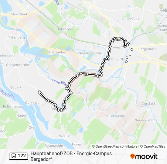 Автобус 122: карта маршрута