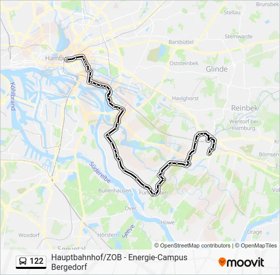 Автобус 122: карта маршрута