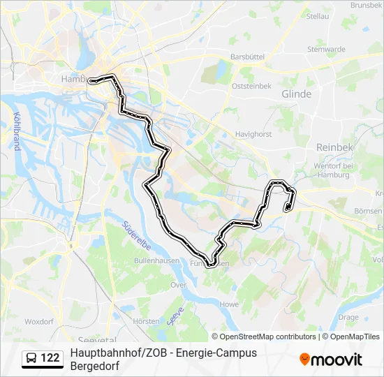 Автобус 122: карта маршрута
