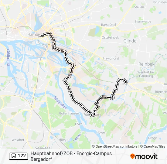 Автобус 122: карта маршрута