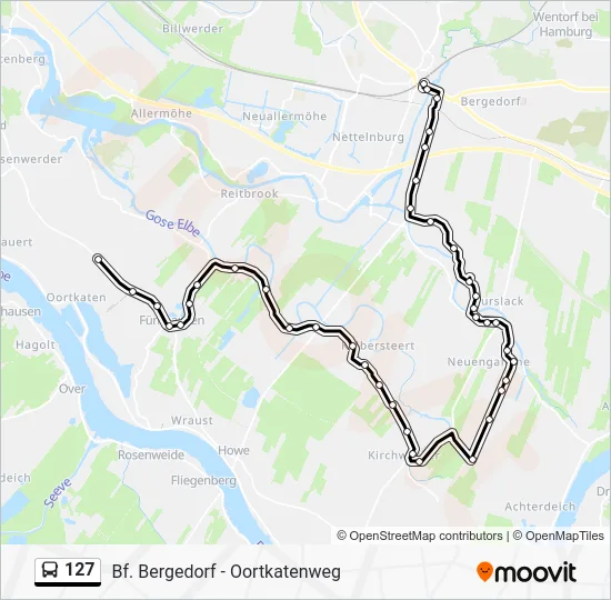 Автобус 127: карта маршрута