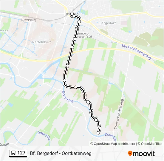 Автобус 127: карта маршрута