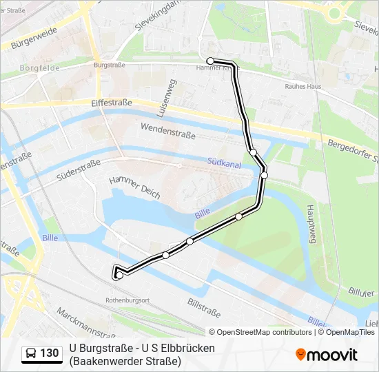 Автобус 130: карта маршрута