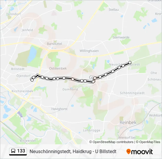 Автобус 133: карта маршрута