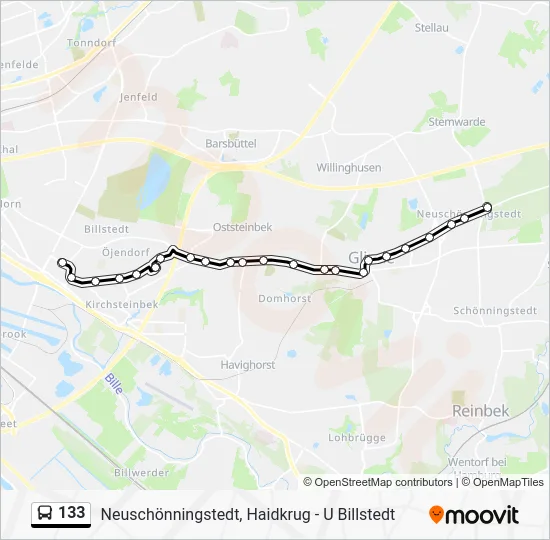 Автобус 133: карта маршрута