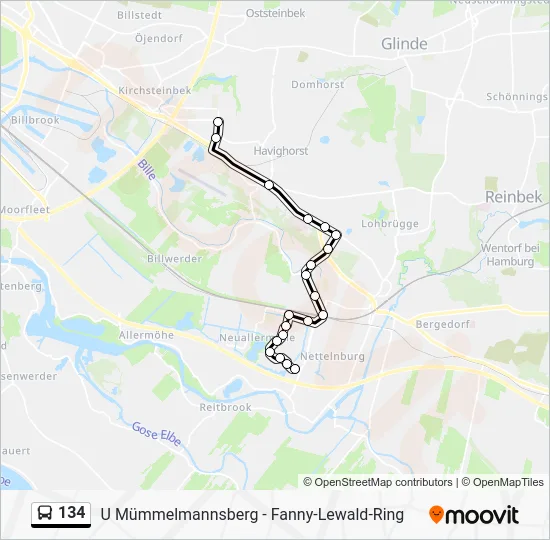 Автобус 134: карта маршрута