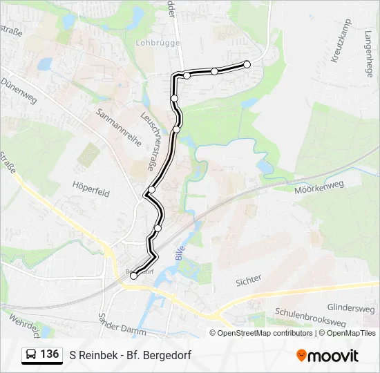 Автобус 136: карта маршрута